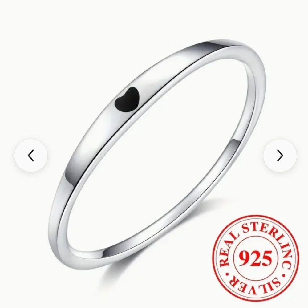 NWT Y2K 925 Silver Heart Ring - Picture 1 of 5